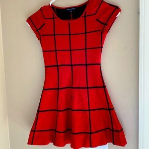 Girls Small red plaid dress